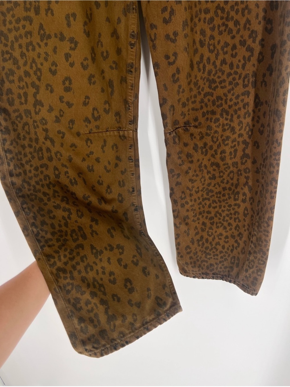 Citizens Of Humanity Miro Brown Leopard-Print Barrel Leg Designer Denim Jeans 28 - Picture 6 of 11